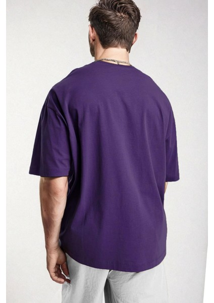 Erkek Spectacular Mor Oversize Salas T-Shirt fiyatları