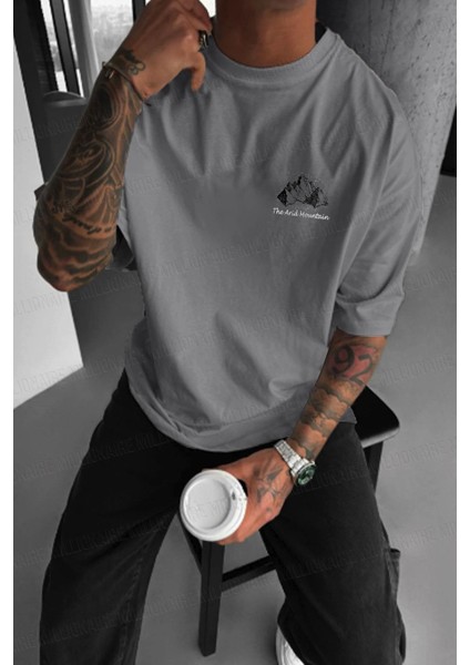 Erkek Arid Mountain Oversize Gri Salas T-Shirt fiyatları