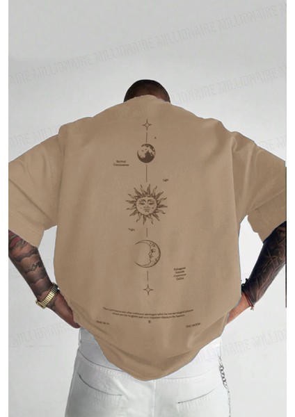 Erkek The Moon Camel Bisiklet Yaka Oversize Salas T-Shirt
