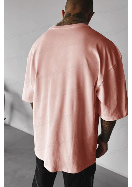 Erkek Somon Basic Düz Baskısız Oversize Salas T-Shirt modelleri
