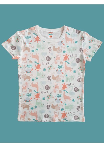 Kısa Kollu Desenli Çocuk Pijama Takım #baskılıçocukpijamatakım #kaplumbağadesenlipijama #çamaşırbahçesi fiyatları