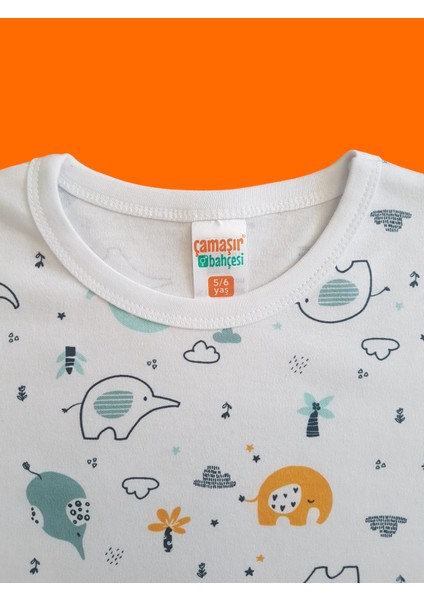 Kısa Kollu Desenli Çocuk Pijama Takım #baskılıçocukpijamatakım #kepçedesenlipijama #çamaşırbahçesi fırsatları
