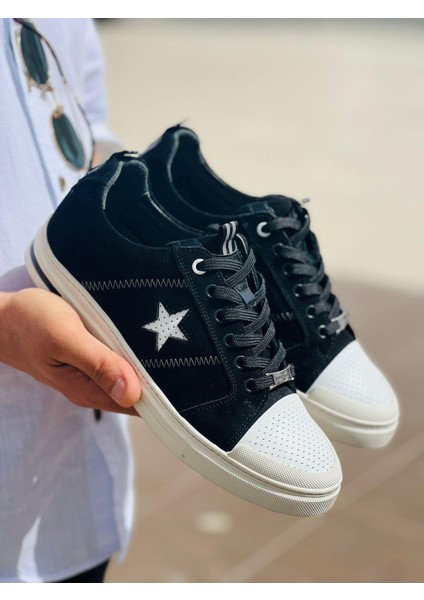 10207 Deri Yıldızlı Erkek Günlük Sneaker Ayakkabı modelleri