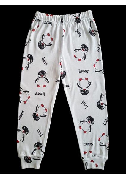 Kısa Kollu Desenli Çocuk Pijama Takım #baskılıçocukpijamatakım #penguendesenlipijama #çamaşırbahçesi