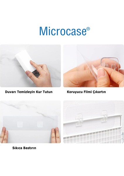Güçlü Plastik Yapışkanlı Suya Dayanıklı Çift Başlı Banyo Mutfak Eşya Taşıma Raf Askılığı 1 Adet -Şeffaf AL4270