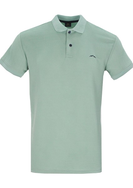 Erkek Mint Yeşili Polo Yaka Yazlık Pamuklu Kısa Kollu T Shirt