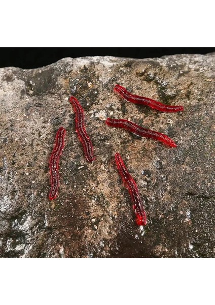 Kokulu Silikon Solucan - 3.5 cm Uzunluğunda 100 Adet - Yapay Solucan - Balık Yemi