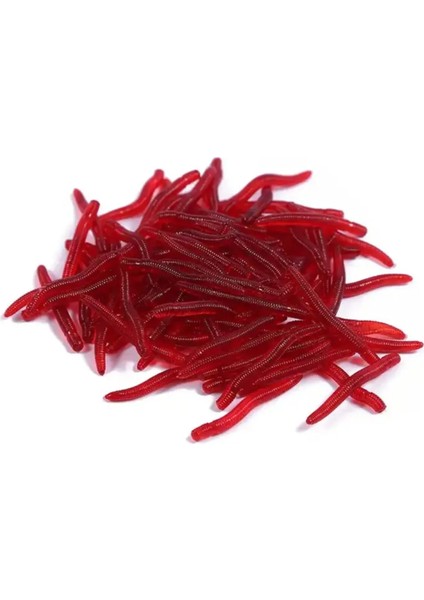 Kokulu Silikon Solucan - 3.5 cm Uzunluğunda 100 Adet - Yapay Solucan - Balık Yemi