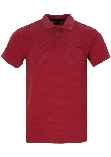 Erkek Bordo Polo Yaka Yazlık Pamuklu Kısa Kollu T Shirt