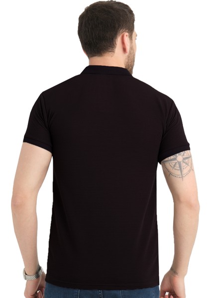 Erkek Siyah Polo Yaka Yazlık Pamuklu Kısa Kollu T Shirt fiyatları
