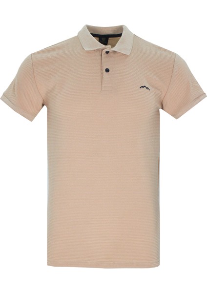 Erkek Taba Polo Yaka Yazlık Pamuklu Kısa Kollu T Shirt