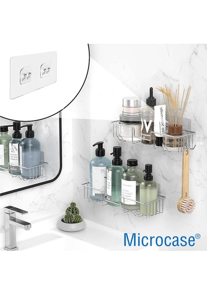 Güçlü Plastik Yapışkanlı Suya Dayanıklı Çift Başlı Banyo Mutfak Eşya Taşıma Raf Askılığı 5 Adet -Şeffaf AL4270 indirimleri