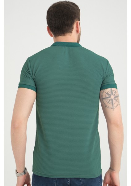 Erkek Yeşil Polo Yaka Yazlık Pamuklu Kısa Kollu T Shirt fiyatları