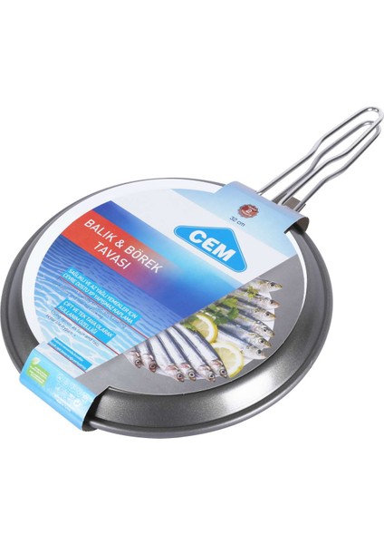 Cem Iki Taraflı Yanmaz Yapışmaz Cem Balık & Börek Tavası 32 cm