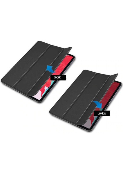 iPad 11 İnç M2 2024 Uyumlu Kılıf Kapaklı İnce Arkası Şeffaf Mat Uyku Modlu fiyatları