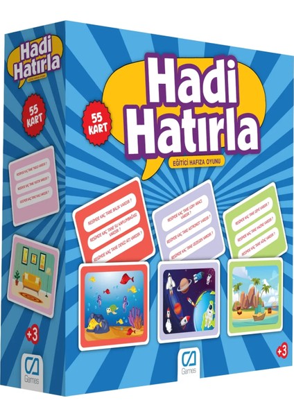 Hadi Hatırla 55 Kartlı Çok Oyunculu Eğitici Çocuk Hafıza Oyun Kartları