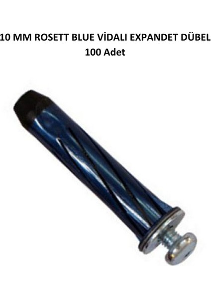 Platin Hırdavat Mavi Dübel 10 mm Rosett Blue Vidalı Expandet Dübel 100 Adet