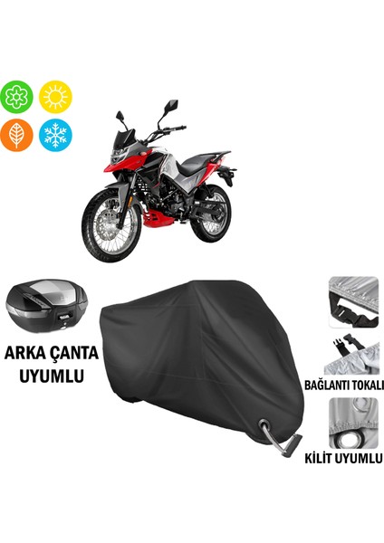 Sym Nh T 200 Motosiklet Brandası Arka Çanta Bağlantı,kilit Uyumlu Siyah