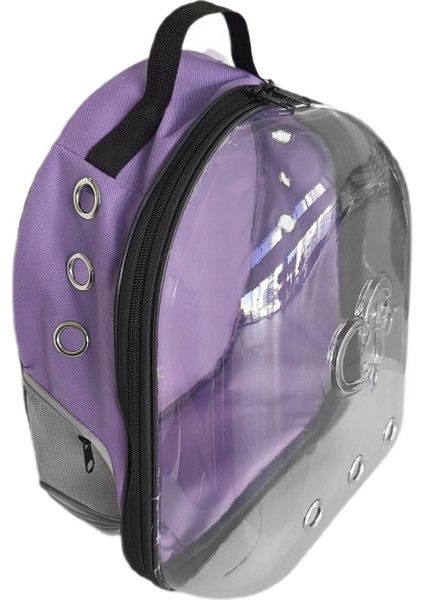 Kalpli Patili Astronot Şeffaf Taşıma Sırt Çantası Lila 24X32X42 cm indirimleri