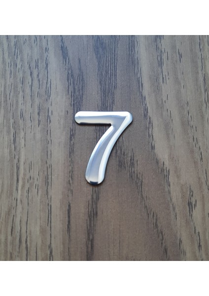 Kapı Numarası 4.2 cm No:7 Kendinden Yapışkanlı Krom Metal Dolap,ayakkabılık,raf,posta Kutu Numarası