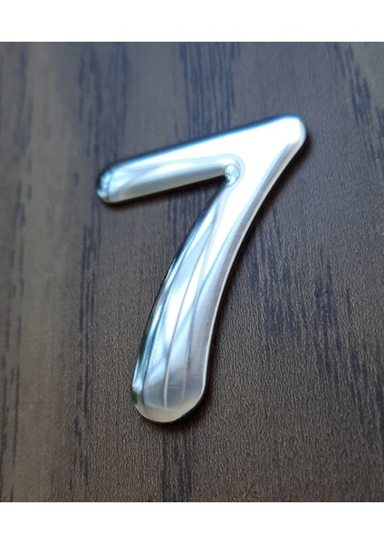Kapı Numarası 4.2 cm No:7 Kendinden Yapışkanlı Krom Metal Dolap,ayakkabılık,raf,posta Kutu Numarası