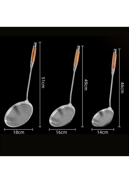 Paslanmaz Çelik Skimmer, Isıya Dayanıklı Ahşap Saplı Servis Kaşığı, Mutfak Için Ağır Hizmet Tipi Pişirme Süzgeci Kaşığı (Yurt Dışından)