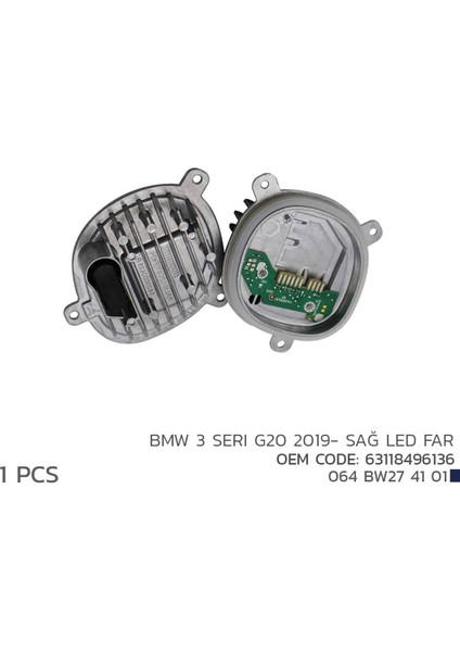 Bmw 3 Seri G20 2019 Sağ LED Far Modül 63118496136