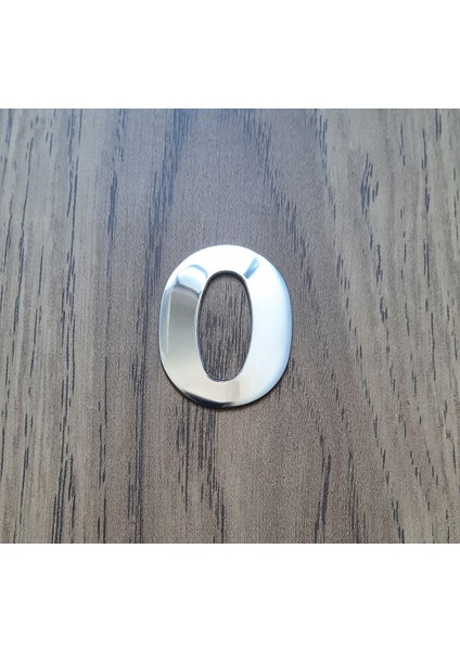 Kapı Numarası 4.2 cm No:0 Kendinden Yapışkanlı Krom Metal Dolap,ayakkabılık,raf,posta Kutu Numarası