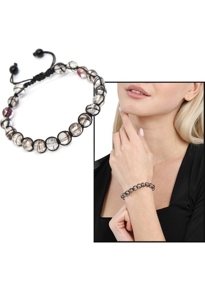 Makrome Örgülü Kişiye Özel Saç Teli Içerir Kadın Bileklik