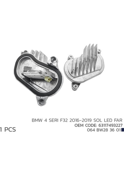 Bmw 4 Serı F32 2016-2019 Sol LED Modül 63117493227