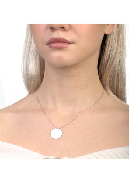 Basic Model Silver Renk Kişiye Özel Isim Harf Yazılı 925 Ayar Gümüş Kadın Kolye