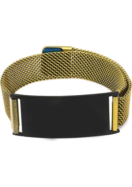 Siyah Zeminli Kişiye Özel Isim Yazılı Magnet Kapamalı Antik Sarı Renk Çelik Erkek Hasır Bileklik fiyatları
