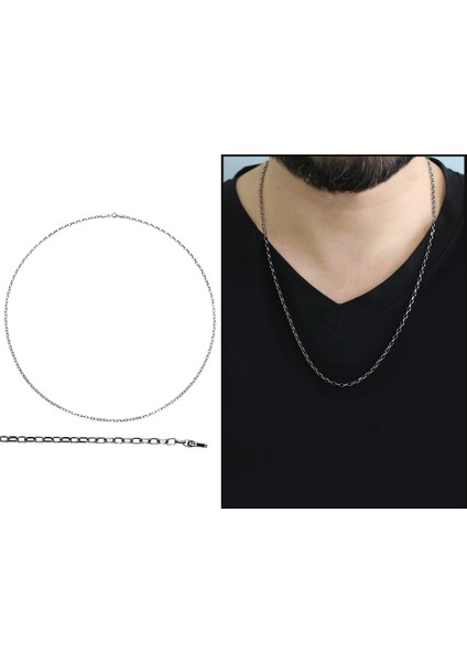 925 Ayar Gümüş 60 cm Uzunluk 100 Mikron Kalınlık Doch Cut Model Erkek Zincir modelleri