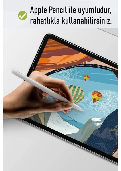 iPad Air 6. Nesil M2 11 Inç 2024 Uyumlu Nano Kırılmaz Ekran Koruyucu Şeffaf Esnek Cam  Tam Uyumlu