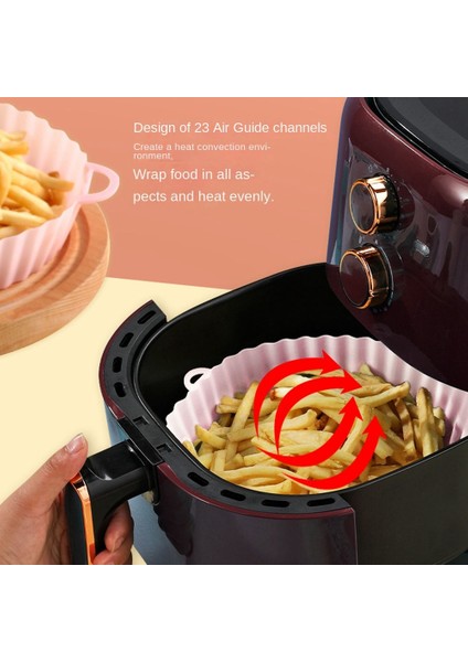 20CM Hava Fritözler Fırın Fırın Tepsisi Kızarmış Tavuk Sepeti Mat Airfryer Silikon Pot Yuvarlak Yedek Izgara Tavası (Yurt Dışından)