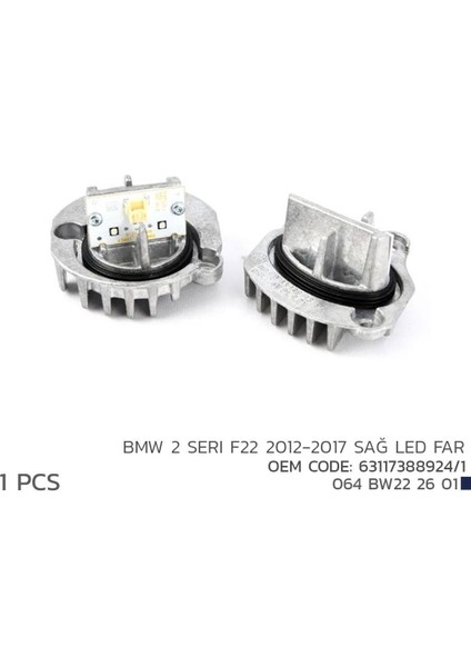 Bmw 2 F22 2012-2017 Sağ LED Far Modül 63117388924/1