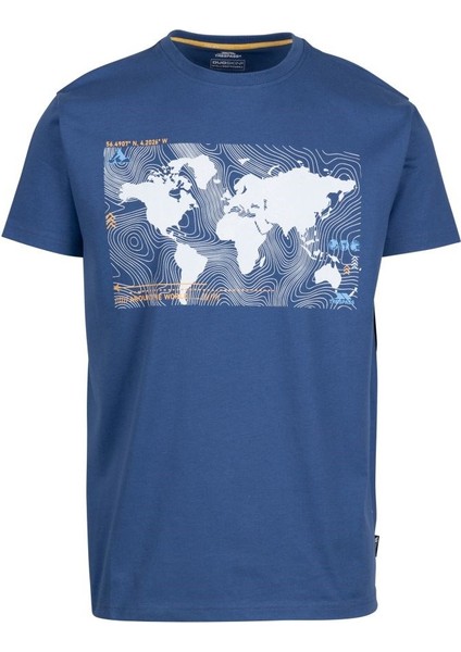 Chera- Male Casual Prınted Tshırt Erkek Indıgo T-Shırt MATOTSTR0095-051