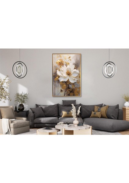 Yağlı Boya Dokulu Tablo Tek Beyaz Papatya U02005