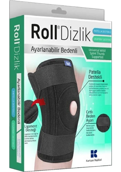 Patella ve Ligament Destekli Dizlik Ayarlanabilir Bedenli