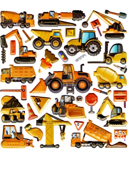 Sticker Kabartmalı Stiker Defter Planlayıcı Etiket SYD231 07 20 x 18 cm Iş Makineleri