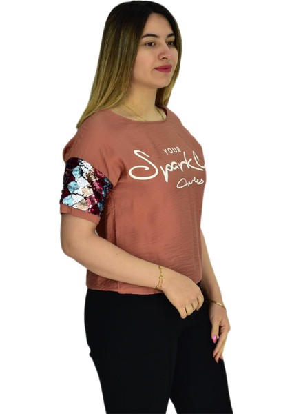 Bayan Payet Kol Pullu Bluz 19049