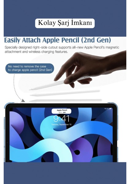 iPad Air 11 Inç 6. Nesil M2 Çip Uyumlu Akıllı Smart Cover Tablet Kılıfı