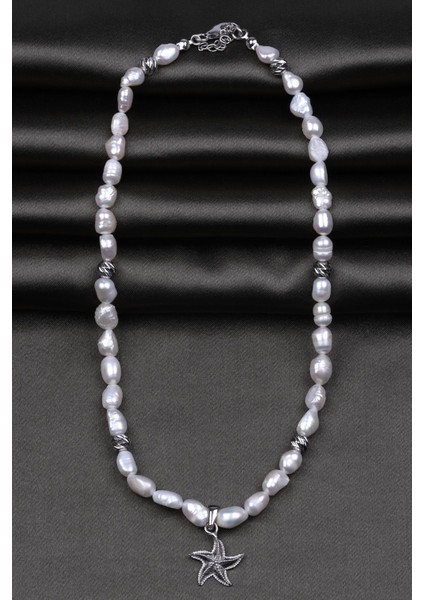 Inci Doğal Taş Özel Tasarım 925 Ayar Gümüş Kolye