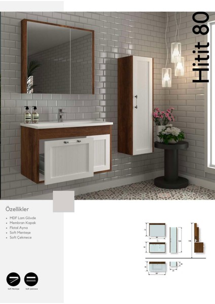 Hitit 80 cm Banyo Mobilya