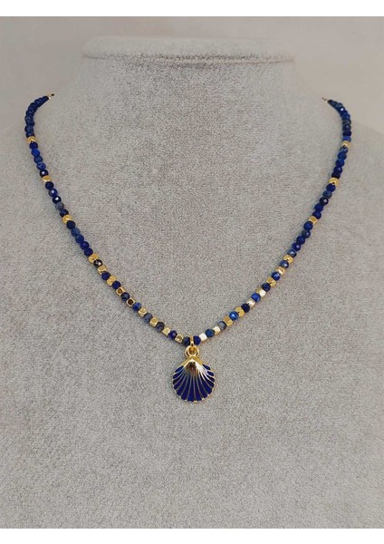 Lapis Taşı 3mm Deniz Temalı Tasarım Kolye (49812)