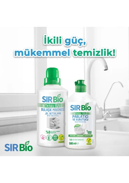 Sır Bio Bulaşık Makine Deterjanı 1000 Ml+Bulaşık Makinesi Parlatıcı & Kurutucu 500 ml 2'li Set