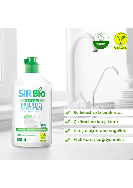 Sır Bio Bulaşık Makine Deterjanı 1000 Ml+Bulaşık Makinesi Parlatıcı & Kurutucu 500 ml 2'li Set