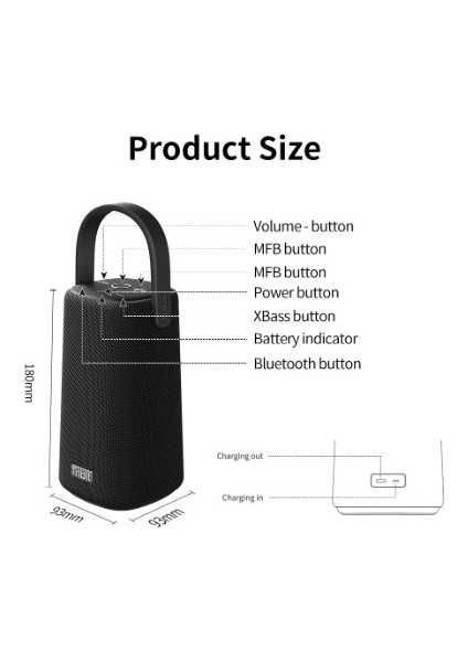 BTS31 Stormbox Pro 24W 24 Saat Oynatma Süresi IP67 Su Geçirmez Taşınabilir Tws Bluetooth Hoparlör Siyah