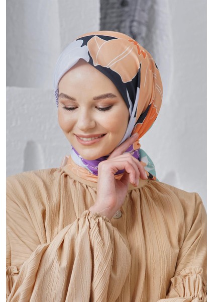 Scarf Linen Keten Karışımlı Pamuklu Rose Desenli Eşarp fiyatları