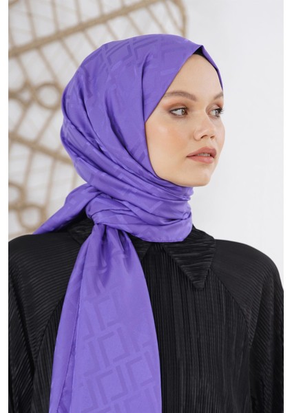 Scarf Floş Jakar Serisi Logo Desen Şal modelleri